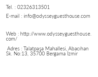 Odyssey Guest House iletiim bilgileri